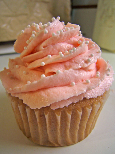 Strawberry Cupcakes with Whipped Cream Frosting