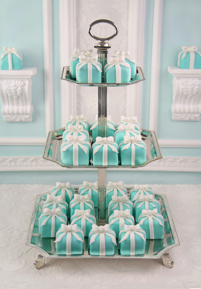 Tiffany Blue Cake and Cupcakes