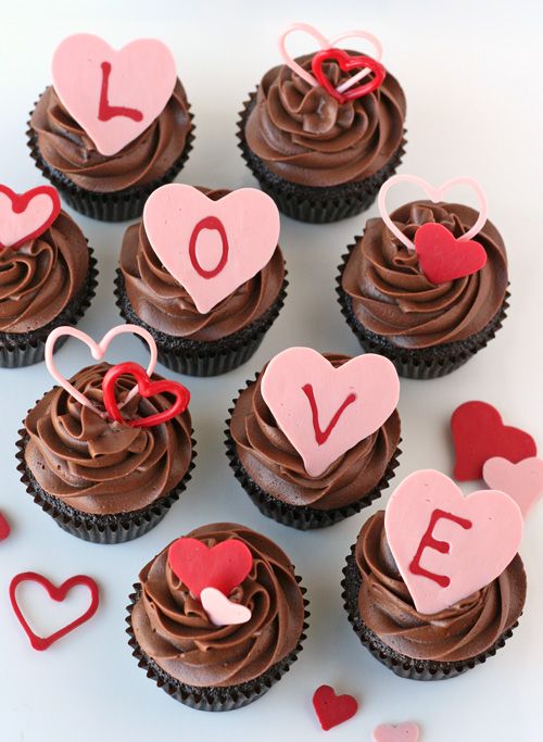 Valentine Chocolate Heart Cupcakes