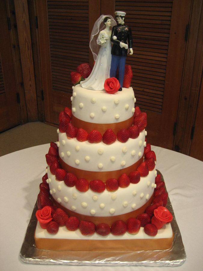 Wedding Cake with Strawberries