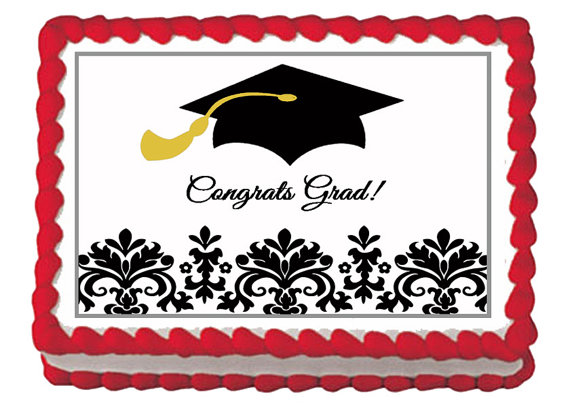 White Graduation Sheet Cakes