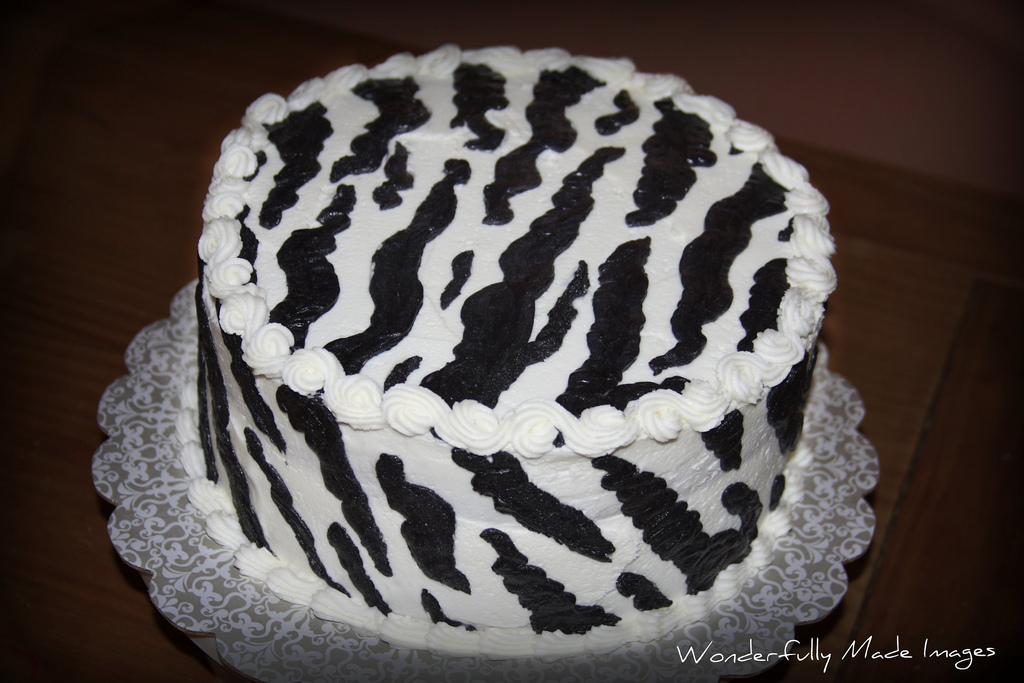 Zebra Cake with Buttercream Icing