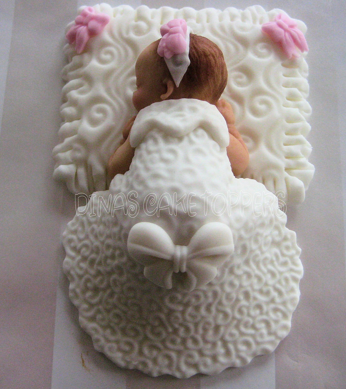 Baby Girl Christening Cake Toppers