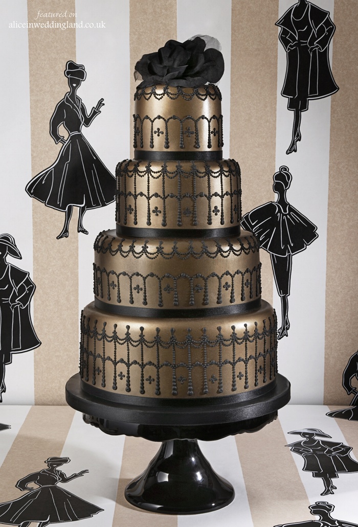 Black & Gold Wedding Cake