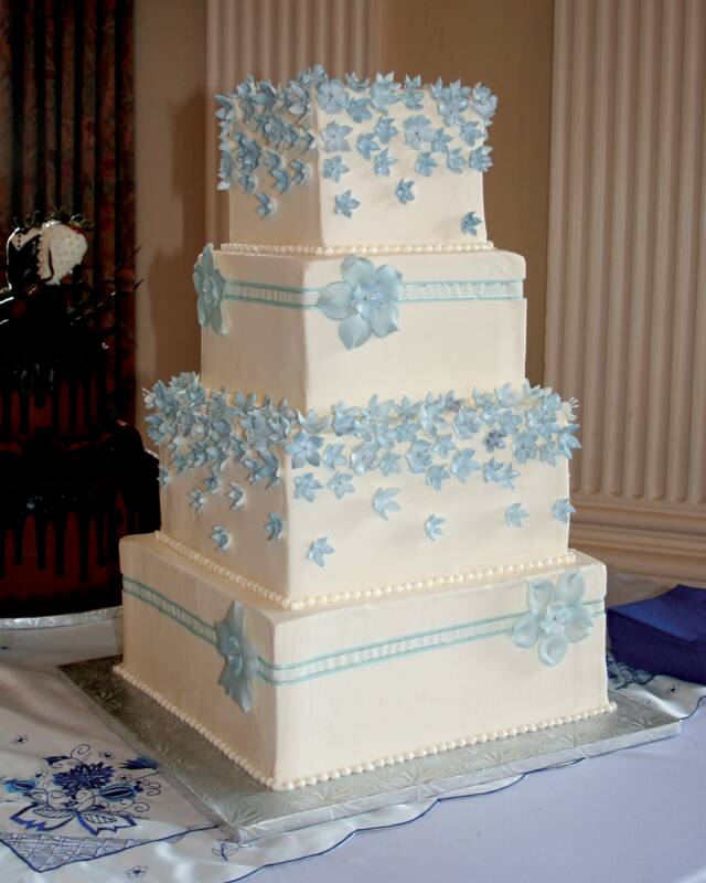 Blue and Purple Wedding Cake