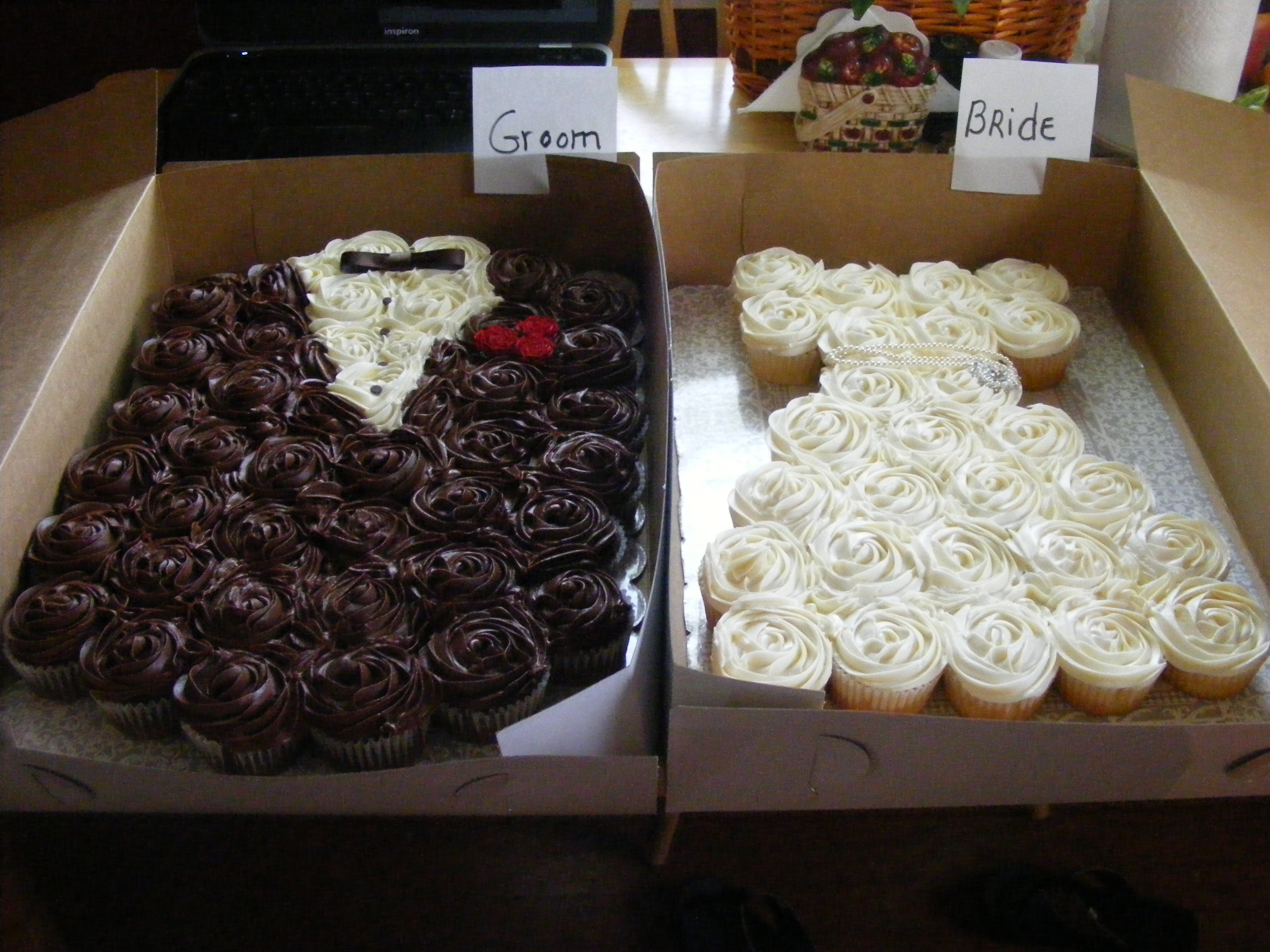 Bride and Groom Cupcakes