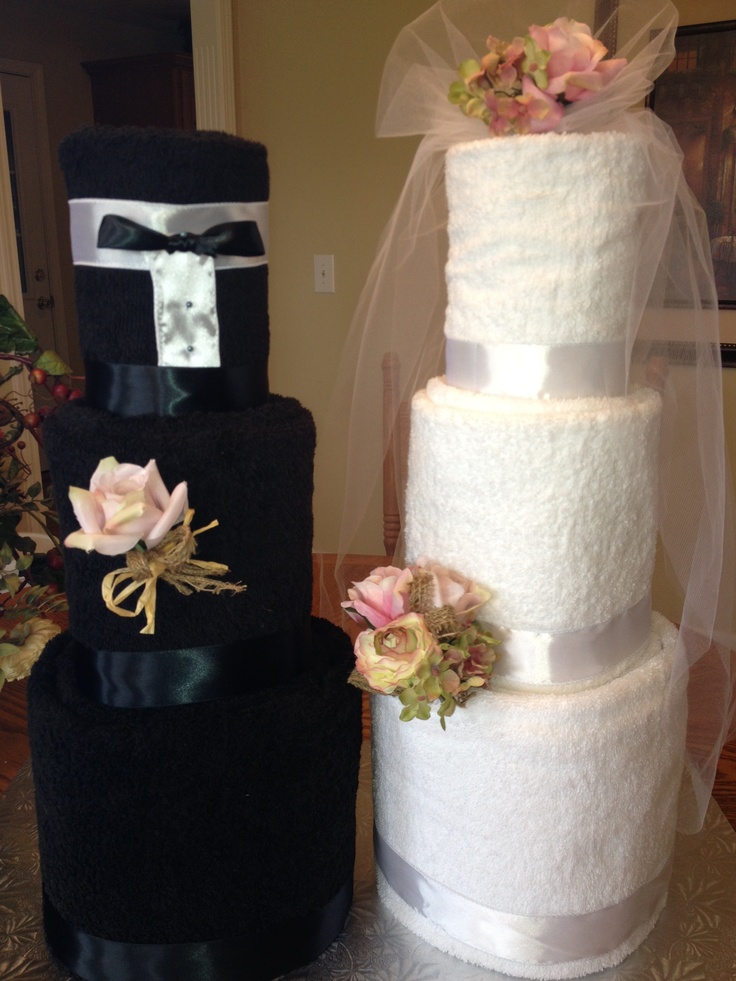 Bride and Groom Towel Cake