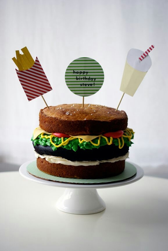 Burger Hamburger Birthday Cake