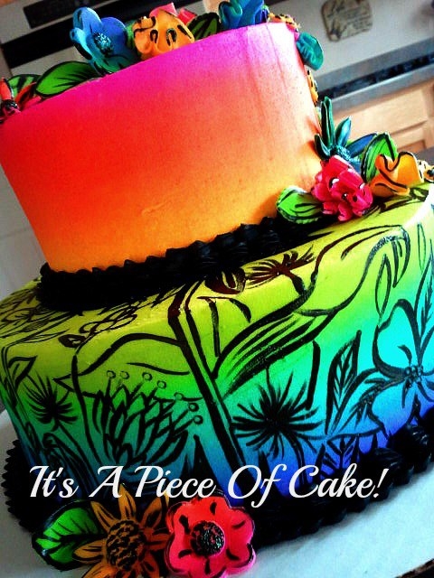 Buttercream Cake Air Brushed