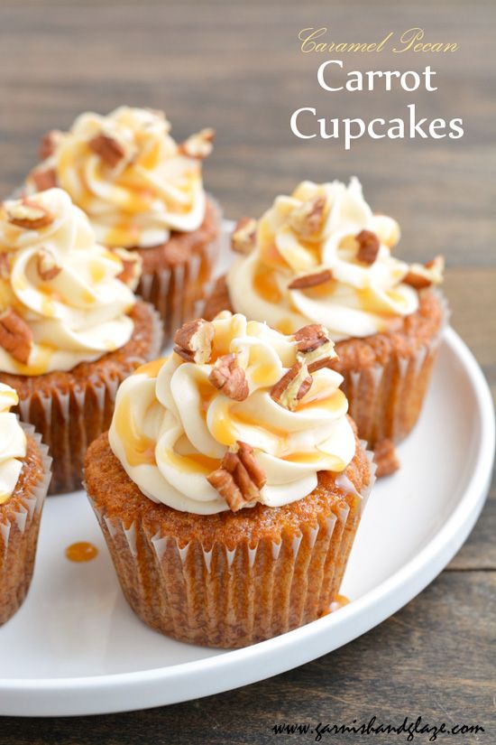 Carrot Pecan Caramel Cupcakes