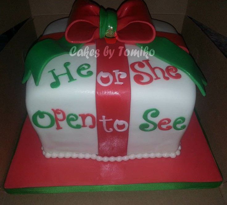 13 Photos of Christmas Gender Reveal Cakes On Pinterest