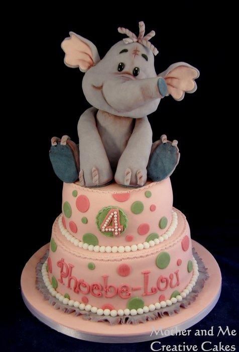 Cute Elephant Birthday Cake