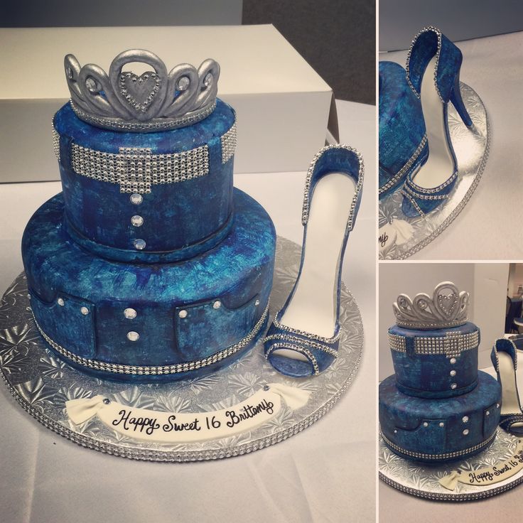 Diamond and Denim Sweet 16 Birthday Cake