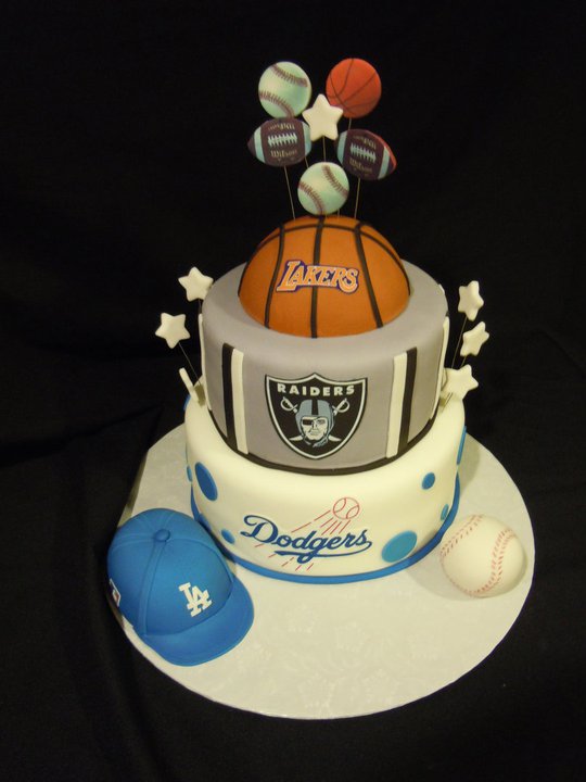 Dodger Raiders Lakers Cake