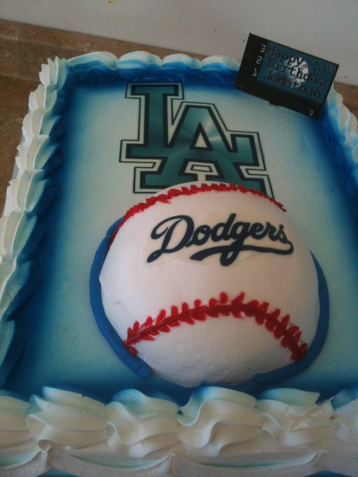 Dodgers Baseball Birthday Cake