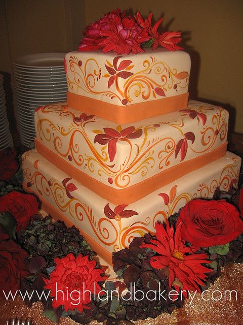 Fall Wedding Anniversary Cake