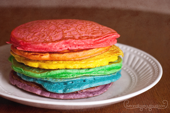 Food Pictures of Rainbow Pancakes