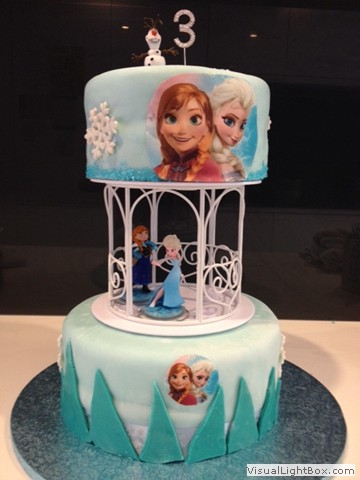 Frozen Themed 2 Tier Birthday Cake