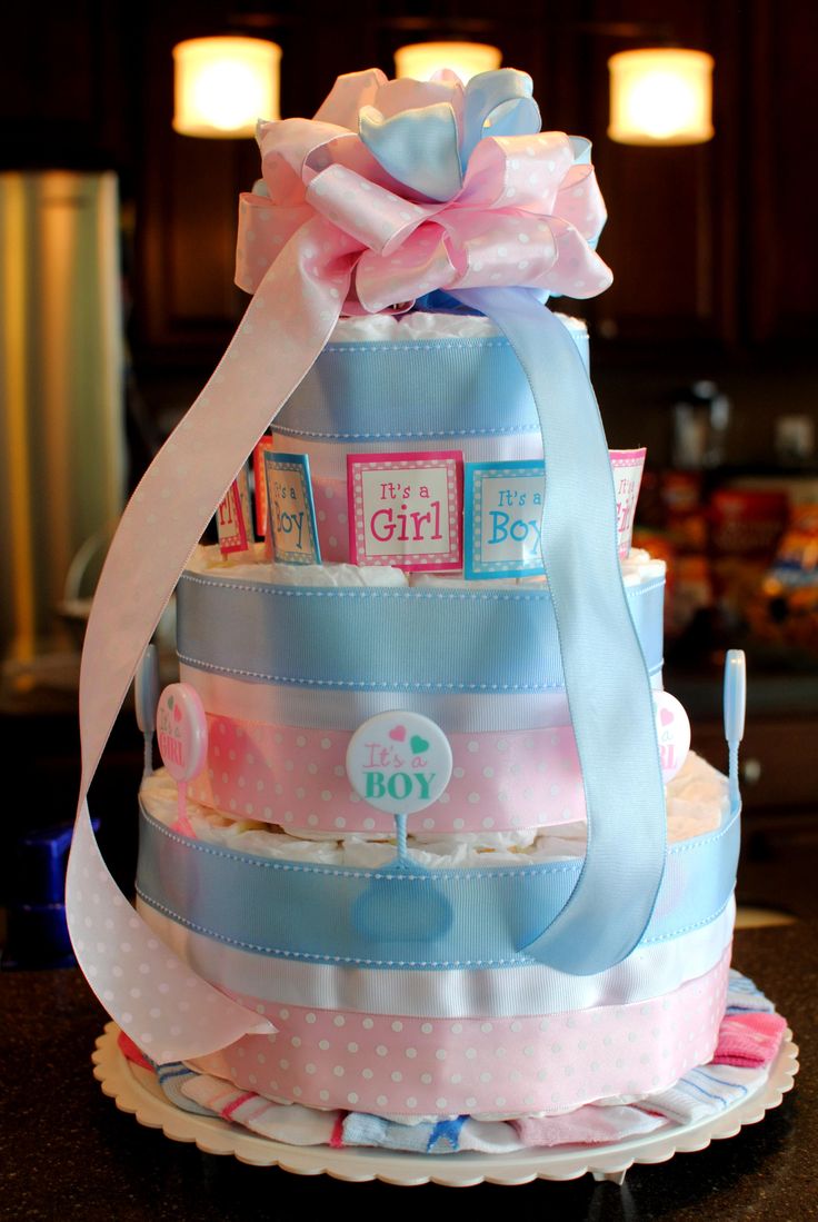 Gender Reveal Diaper Cake