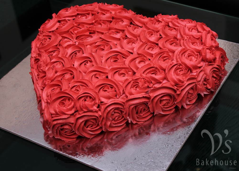 Heart Shaped Cake with Roses