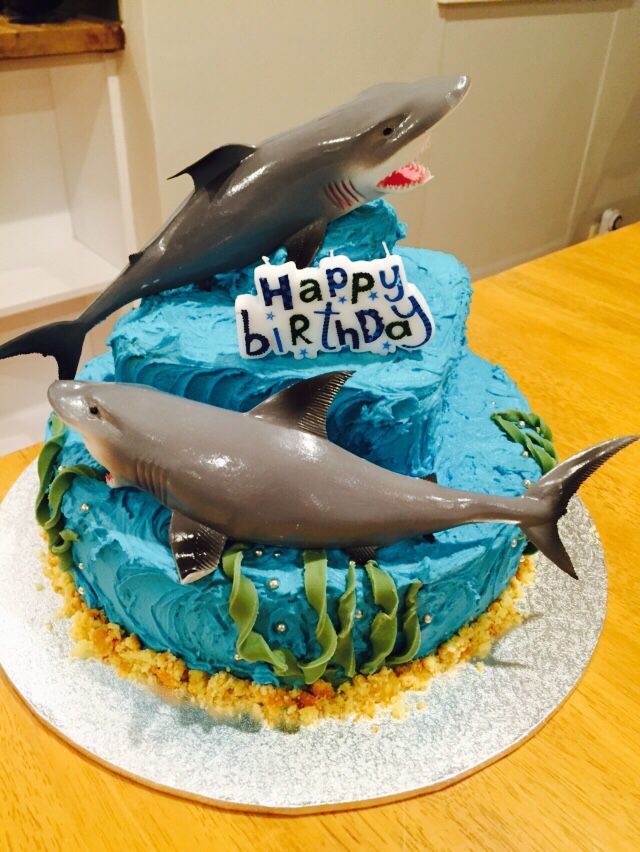 Homemade Shark Birthday Cake