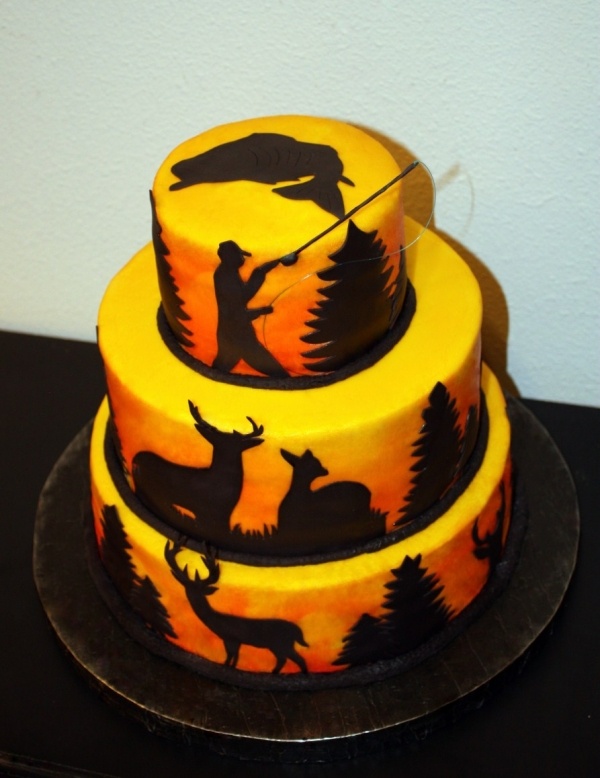 Hunting and Fishing Grooms Cake