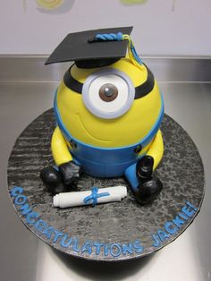 Minion Graduation Cake