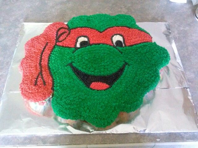 Ninja Turtle Birthday Cupcake Cake