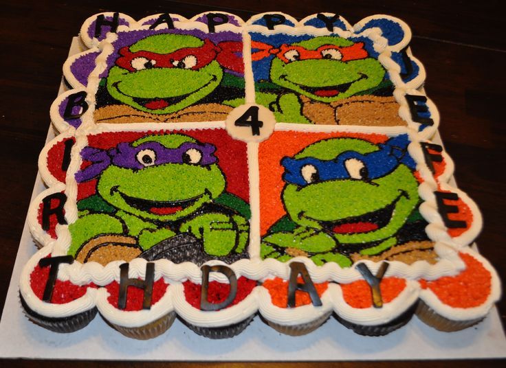 Ninja Turtle Pull Apart Cupcake Cake