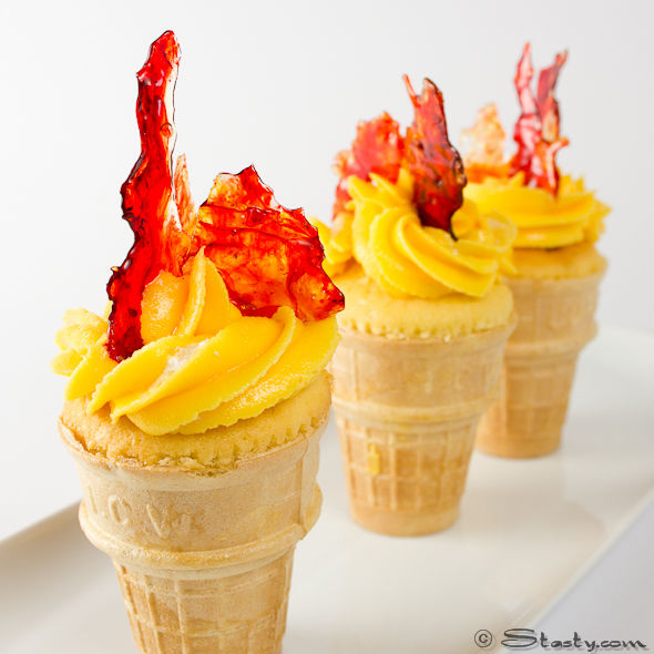 11 Photos of Olympic Torch Ice Cream Cone Cupcakes