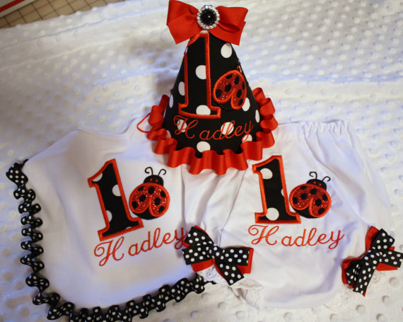 Personalized Girl's Ladybug Birthday Shirtin Lime