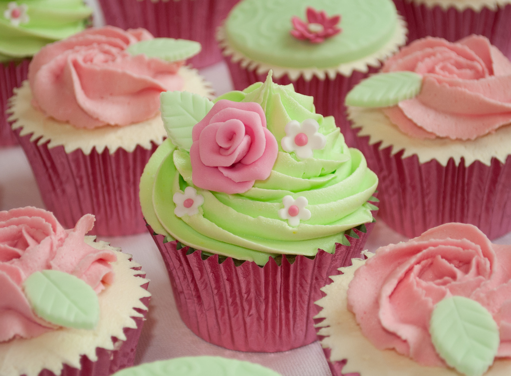 Pink and Green Cupcakes