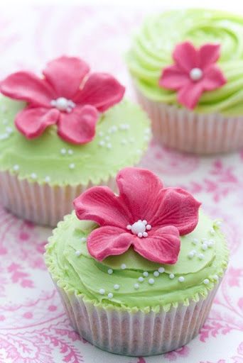 Pink and Green Cupcakes