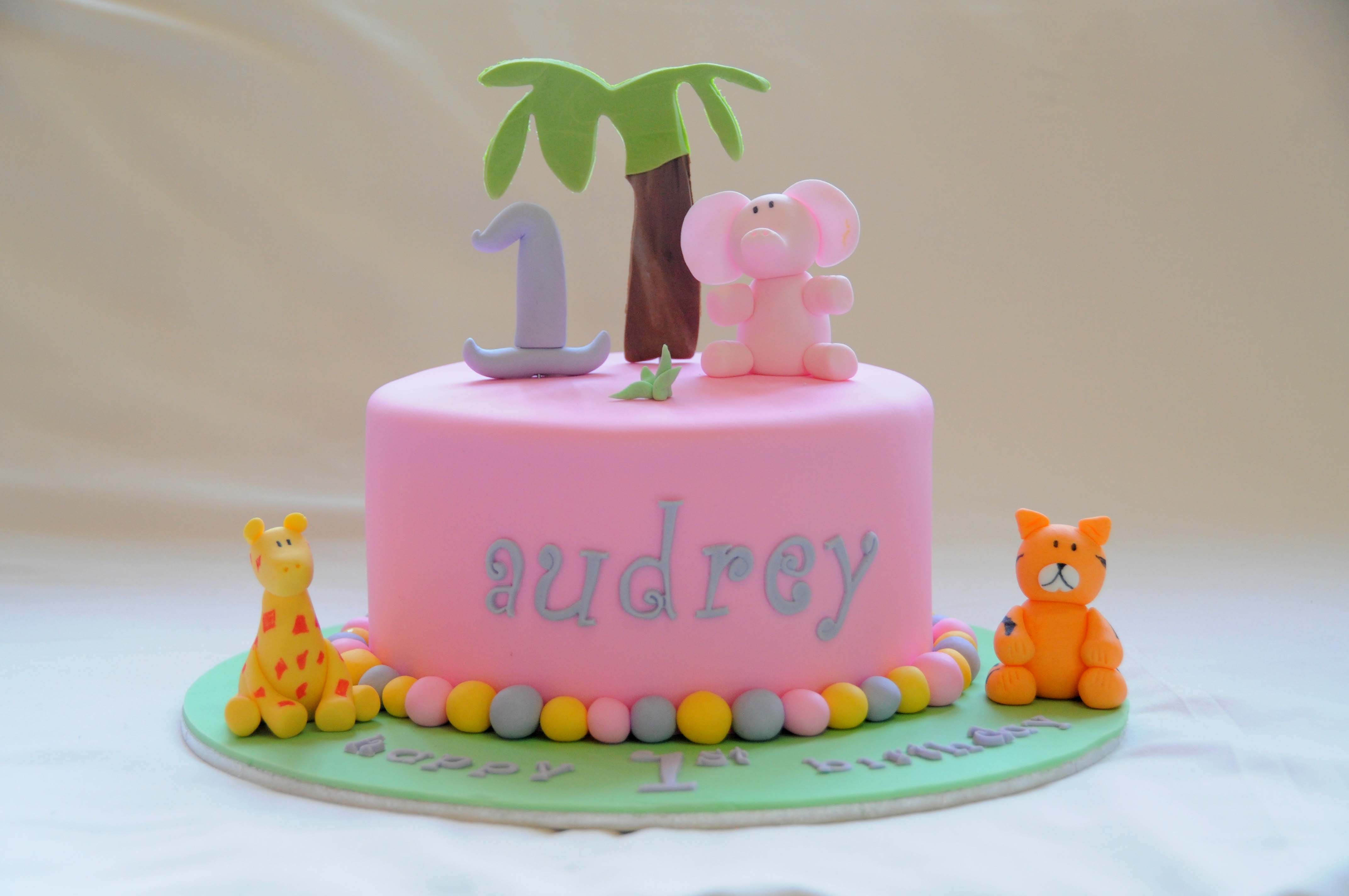 Pink Jungle Themed Cake