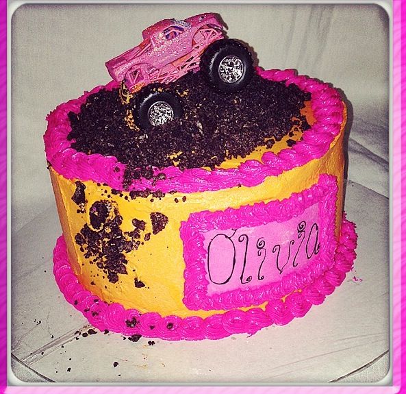 Pink Monster Truck Cake