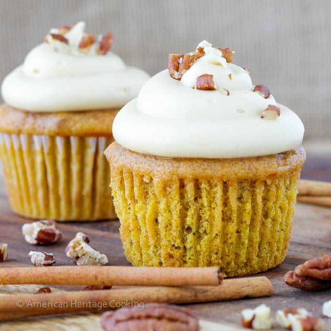 Pumpkin Cupcakes with Cream Cheese Frosting