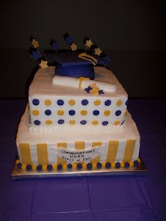 Purple and Gold Graduation Cake