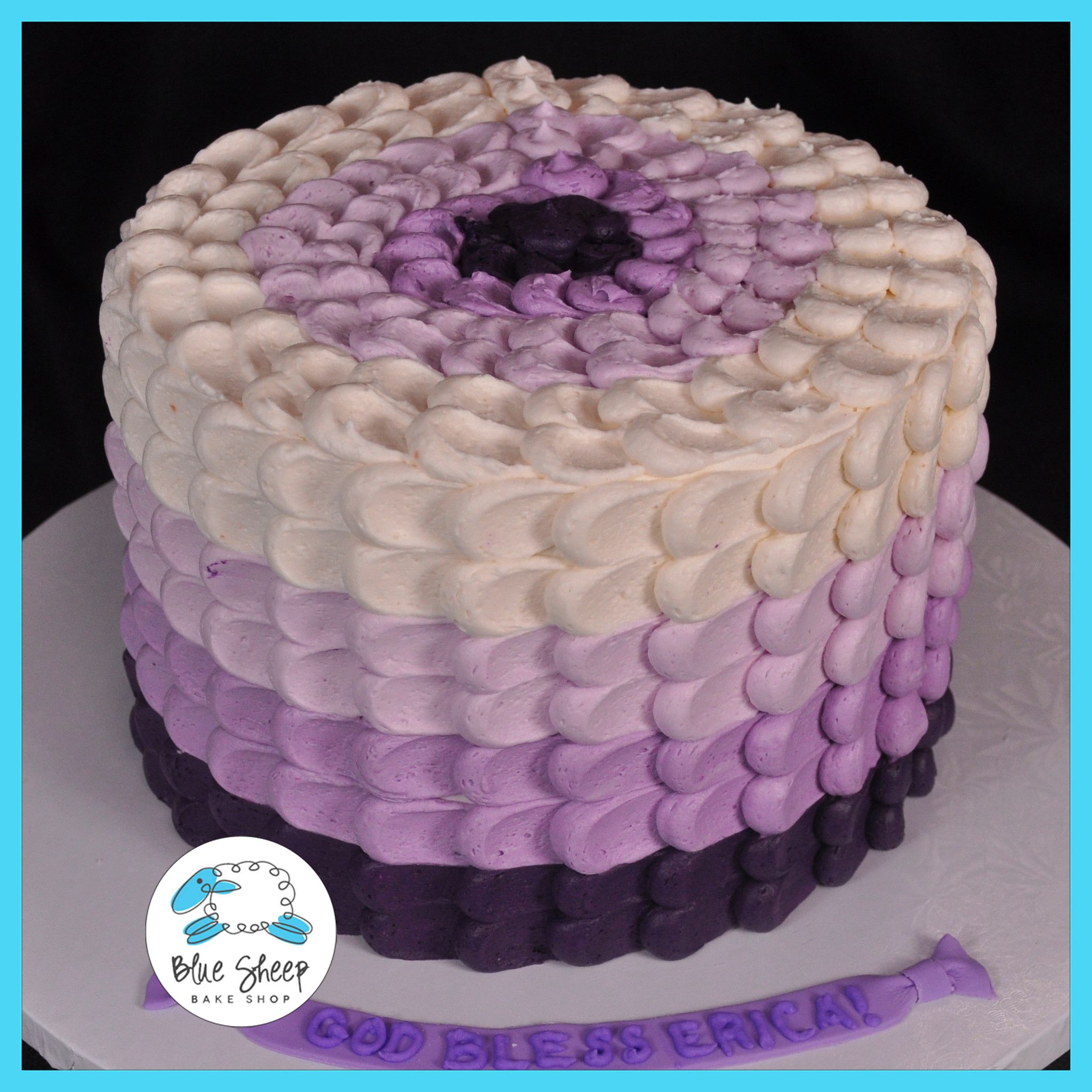 Purple Buttercream Birthday Cake