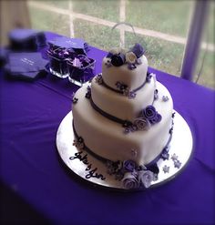 Purple Heart Shaped Wedding Cakes