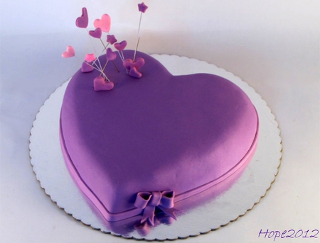 Purple Hearts Cake