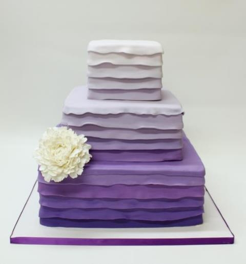 Purple Ombre Wedding Cake