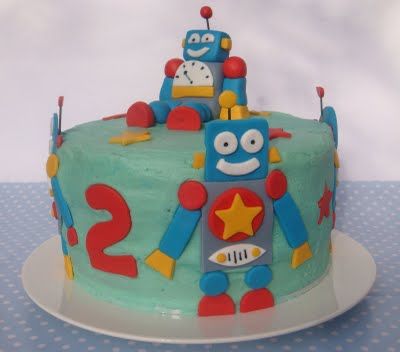 Robot Birthday Cake