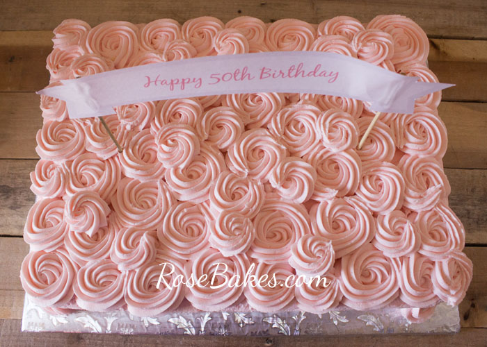 Sheet Cake with Buttercream Roses