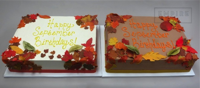 Sheet Cakes with Fall Leaves