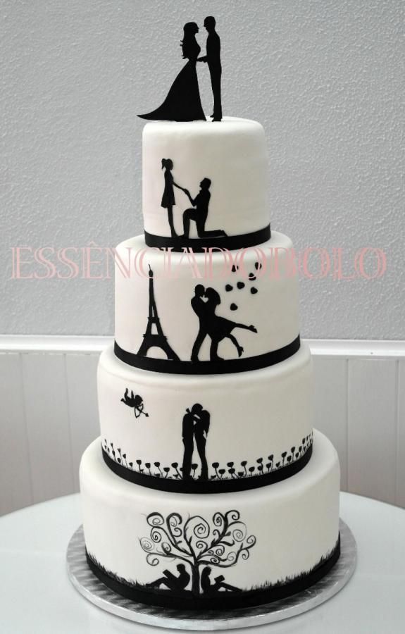 Silhouette Wedding Cake