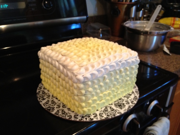 Square Ombre Petal Cake