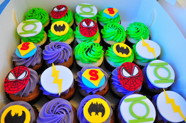 Superhero Birthday Cupcakes