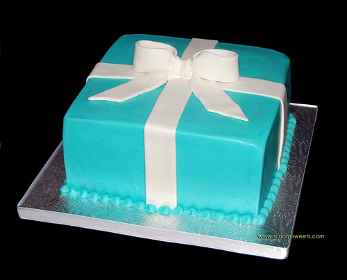 Tiffany Blue Wedding Shower Cake