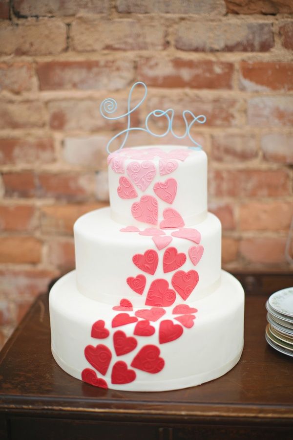 Valentine Heart Wedding Cake