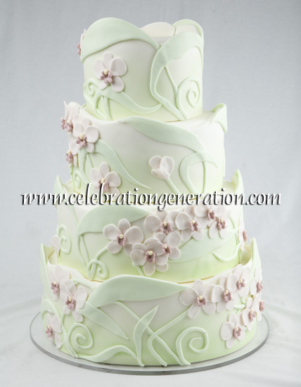 Wedding Cake with Orchids